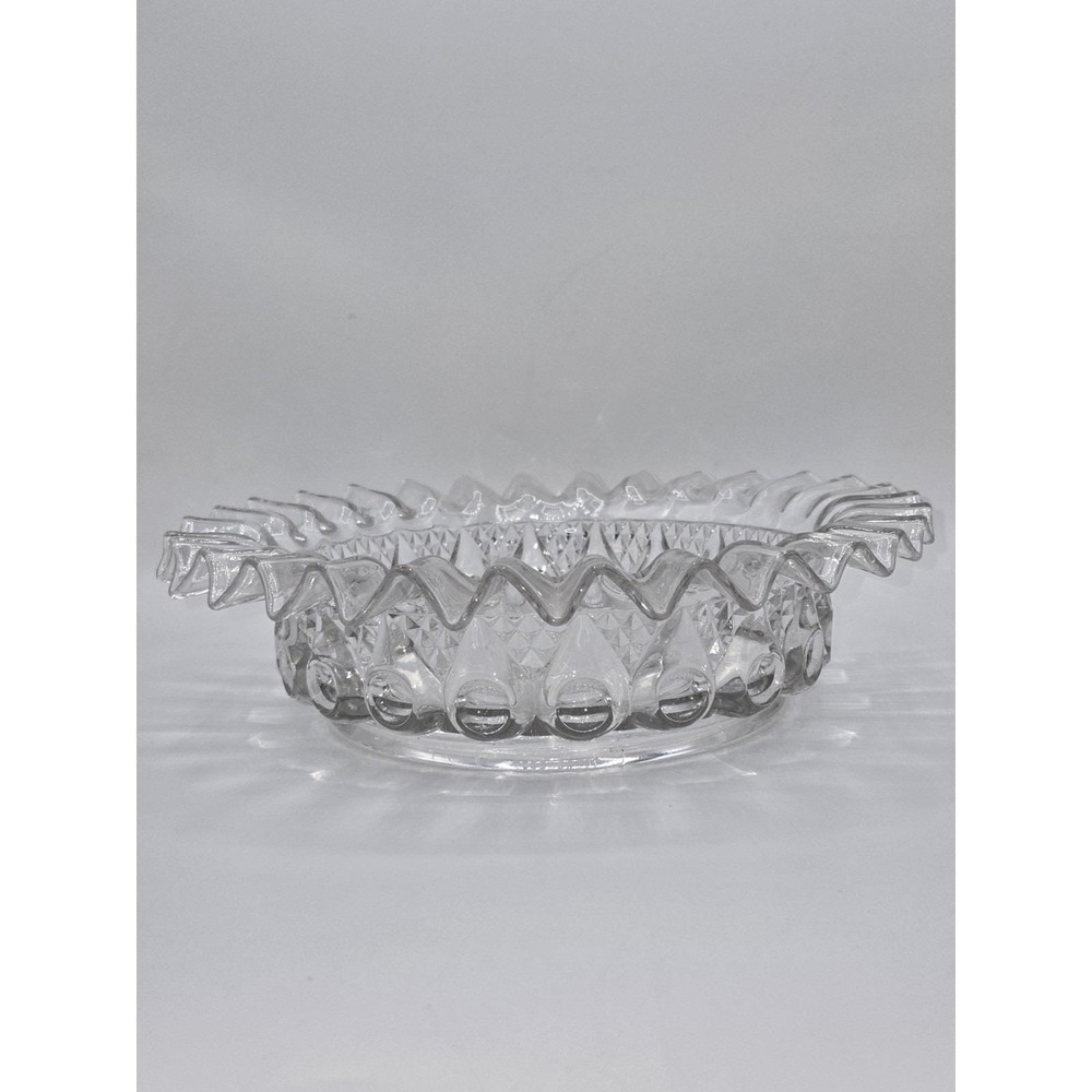 Dalzell Gilmore & Leighton Glass Co. EAPG 1892 Clear Reverse Torpedo Bowl 10.5"